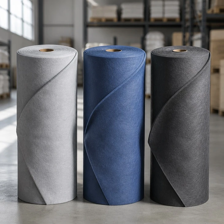 Breathable membrane roll colour options - ice grey, blue and charcoal